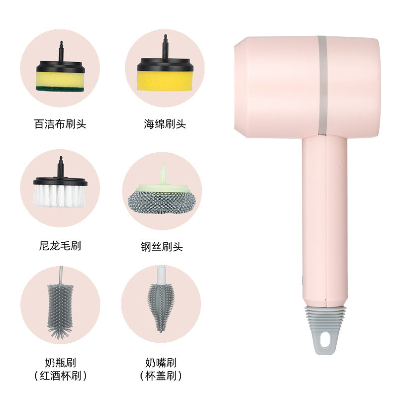 Electric cleaning brush multi-functional household wire brush kitchen bathroom dish brush shoe artifact automatic handheld charging