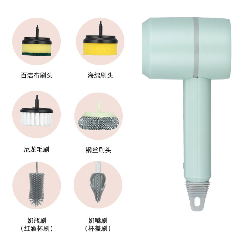 Electric cleaning brush multi-functional household wire brush kitchen bathroom dish brush shoe artifact automatic handheld charging