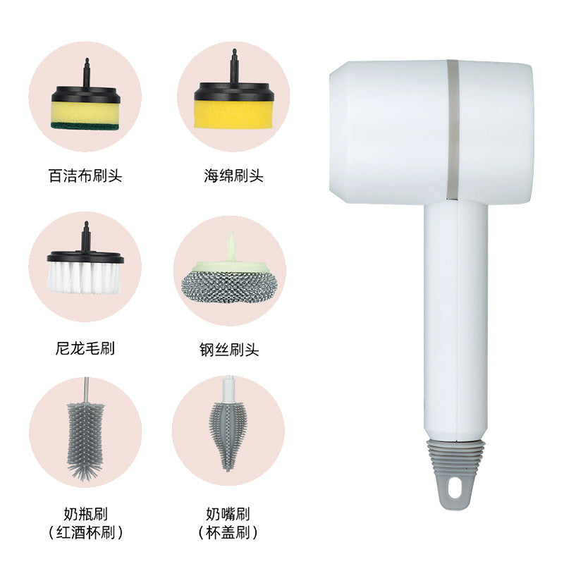 Electric cleaning brush multi-functional household wire brush kitchen bathroom dish brush shoe artifact automatic handheld charging