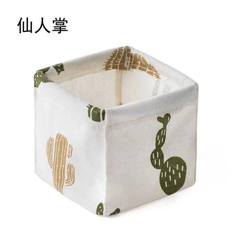 Fabric cotton and linen desktop storage box multi-function home dresser cosmetics beauty tools storage rack