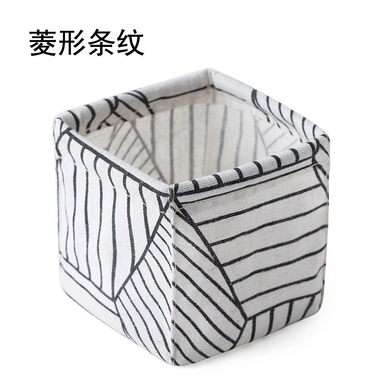 Fabric cotton and linen desktop storage box multi-function home dresser cosmetics beauty tools storage rack