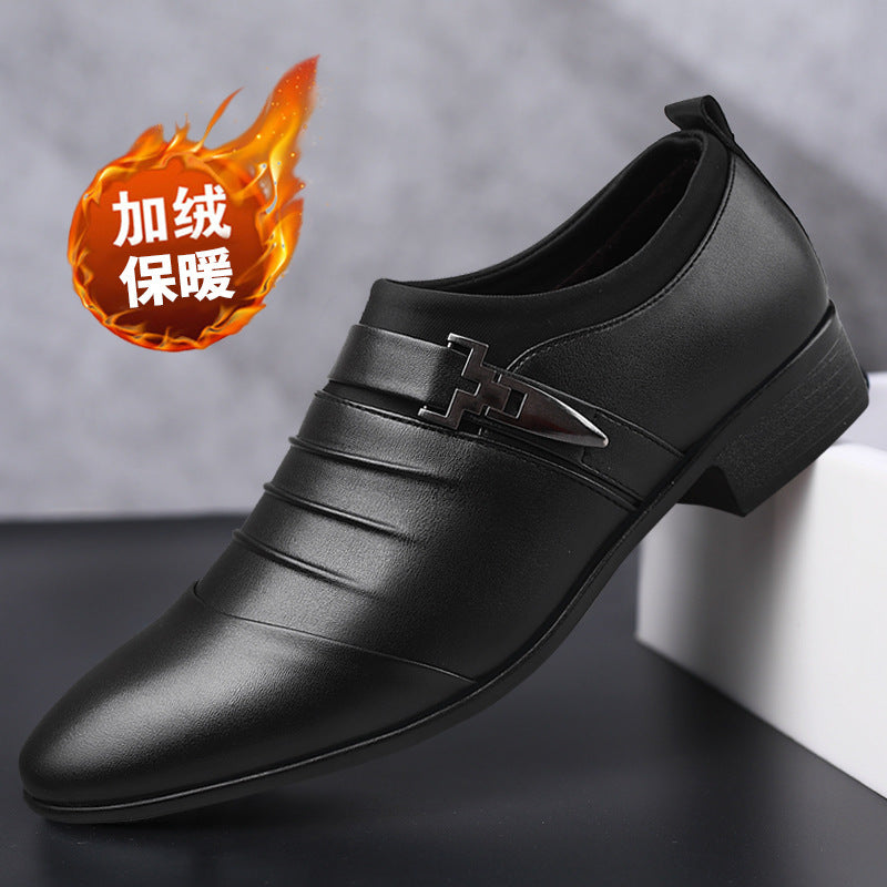 European and American Men's Set of Feet Business Formal Leather Shoes