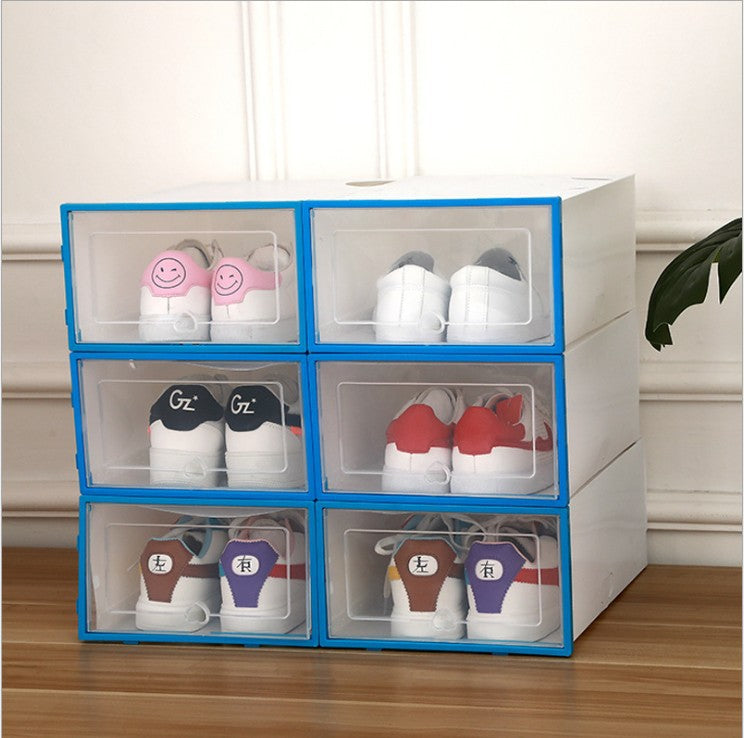 PP plastic flip-type thick transparent lady dustproof shoebox shoe cabinet storage finishing box