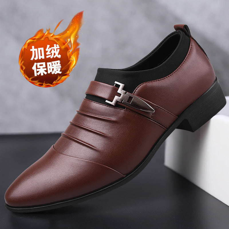 European and American Men's Set of Feet Business Formal Leather Shoes