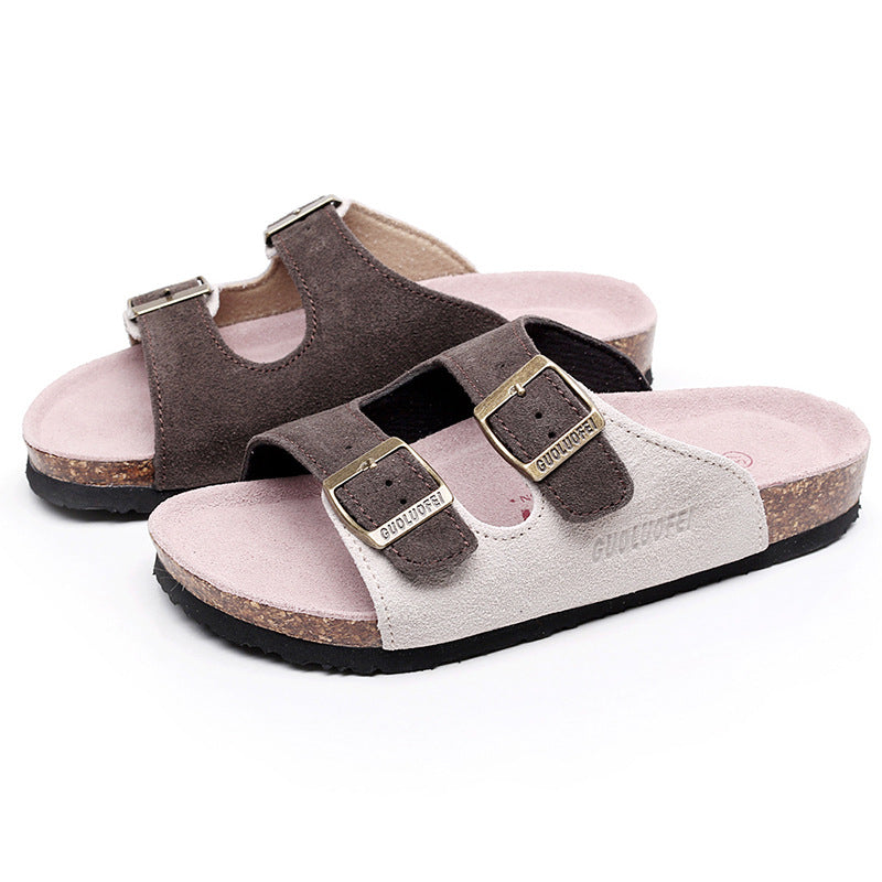 Cork female slippers  fashion wild new non-slip outer wear couple flop vacation beach male's shoes