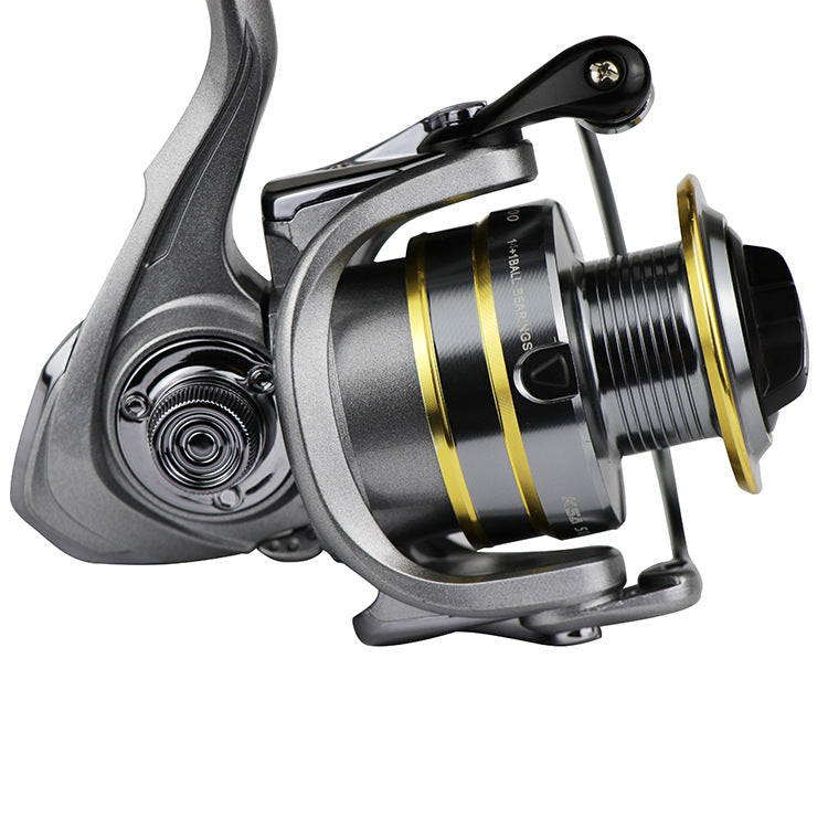 KSA metal fishing reel, sea pole fishing line, no gap fishing reel, spinning wheel type fishing reel, front unloading force reel