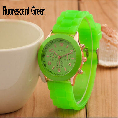 Geneva Geneva silicone watch version color jelly candy color silicone watch kids watch