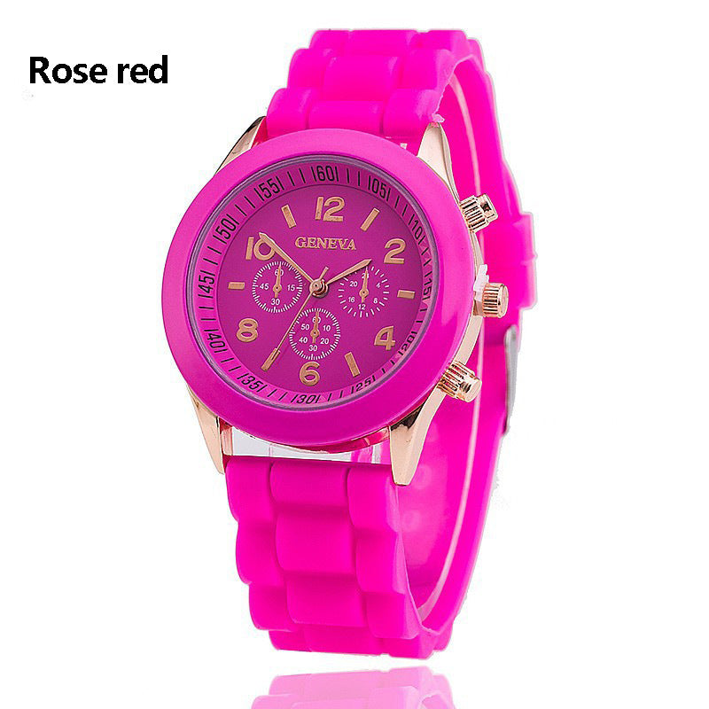 Geneva Geneva silicone watch version color jelly candy color silicone watch kids watch