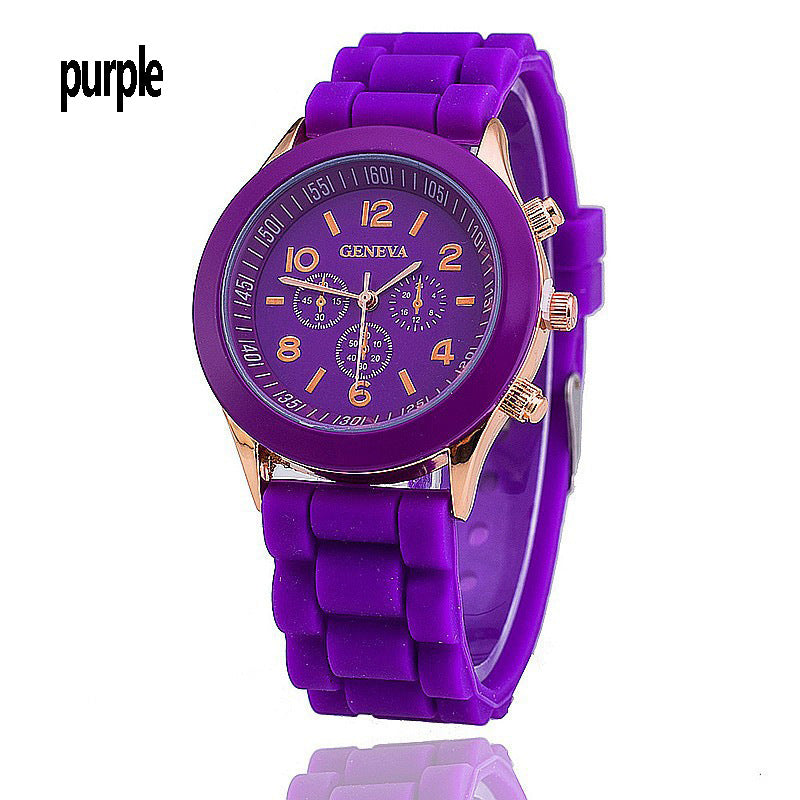 Geneva Geneva silicone watch version color jelly candy color silicone watch kids watch