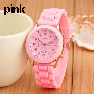 Geneva Geneva silicone watch version color jelly candy color silicone watch kids watch