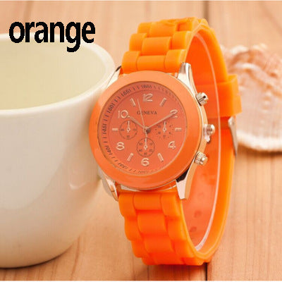 Geneva Geneva silicone watch version color jelly candy color silicone watch kids watch