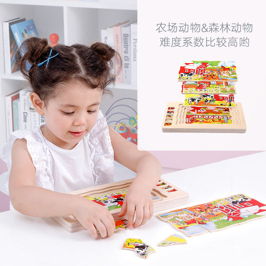 onshine multi-layer puzzle boy and girl human body structure children's intelligence wooden play early education educational toys 2-3-4