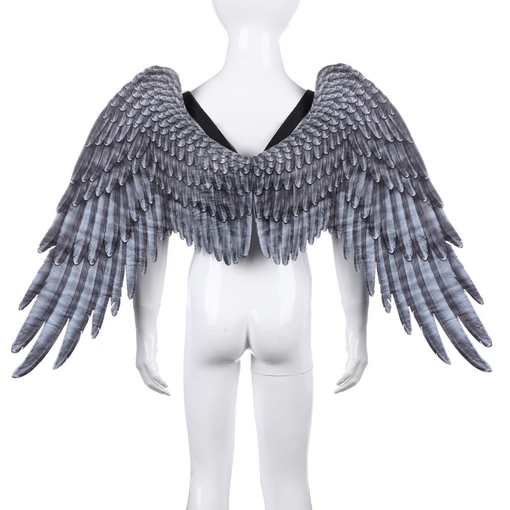 Carnival mardi gras halloween boy girl child black white angel wings