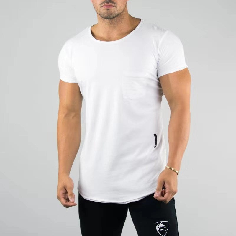 European and American Men's Slim Short Sleeve Fitness Sports Running Thin Shirt T-Shirt