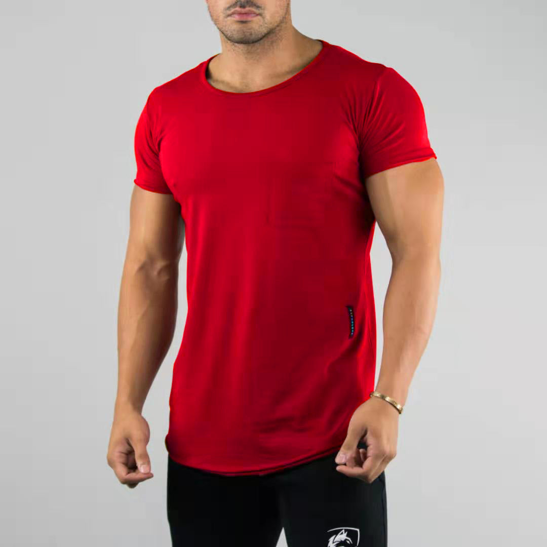 European and American Men's Slim Short Sleeve Fitness Sports Running Thin Shirt T-Shirt