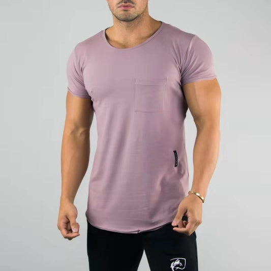 European and American Men's Slim Short Sleeve Fitness Sports Running Thin Shirt T-Shirt