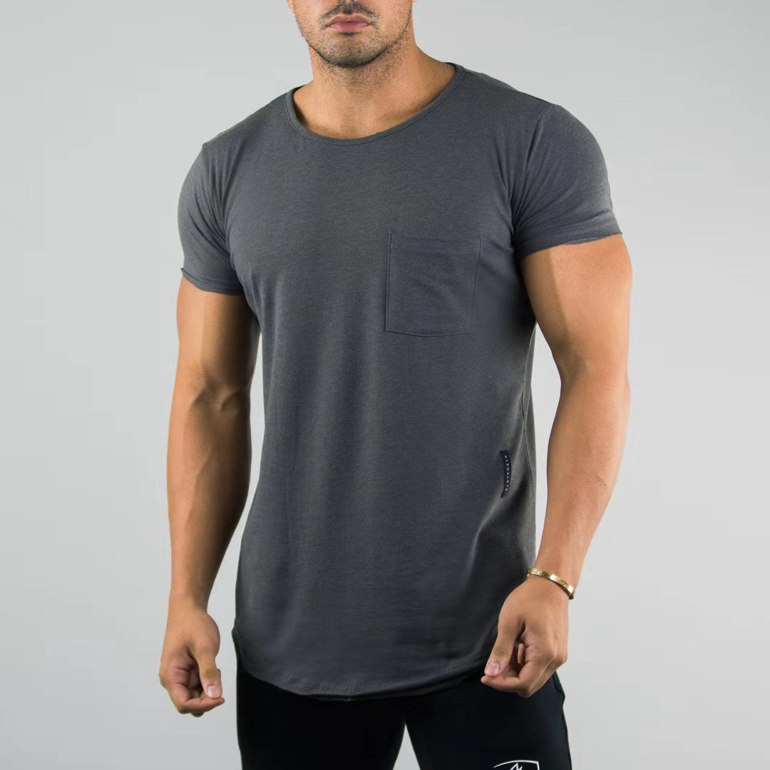 European and American Men's Slim Short Sleeve Fitness Sports Running Thin Shirt T-Shirt