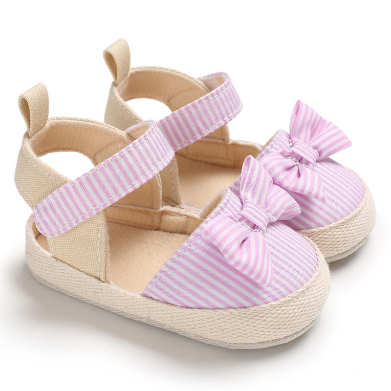 European and American 0-1 year old female baby shoes soft sole bow princess baby toddler shoes