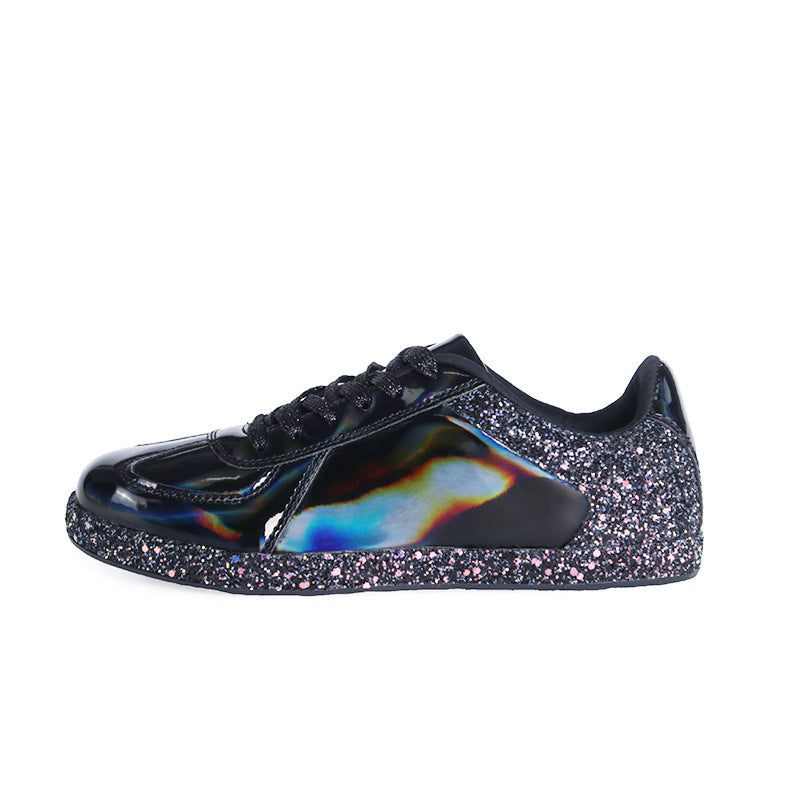 New women's flat colorful shoes metal color sequins casual shoes trend cool handsome women's shoes bling