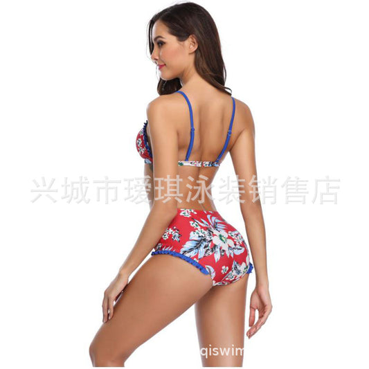 European and American swimsuit printed sexy swimwear