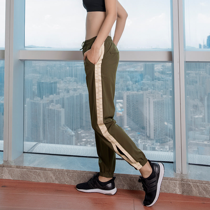 Yoga clothes fitness clothes women's closing sports exercise trousers new dance was thin split running yoga pants