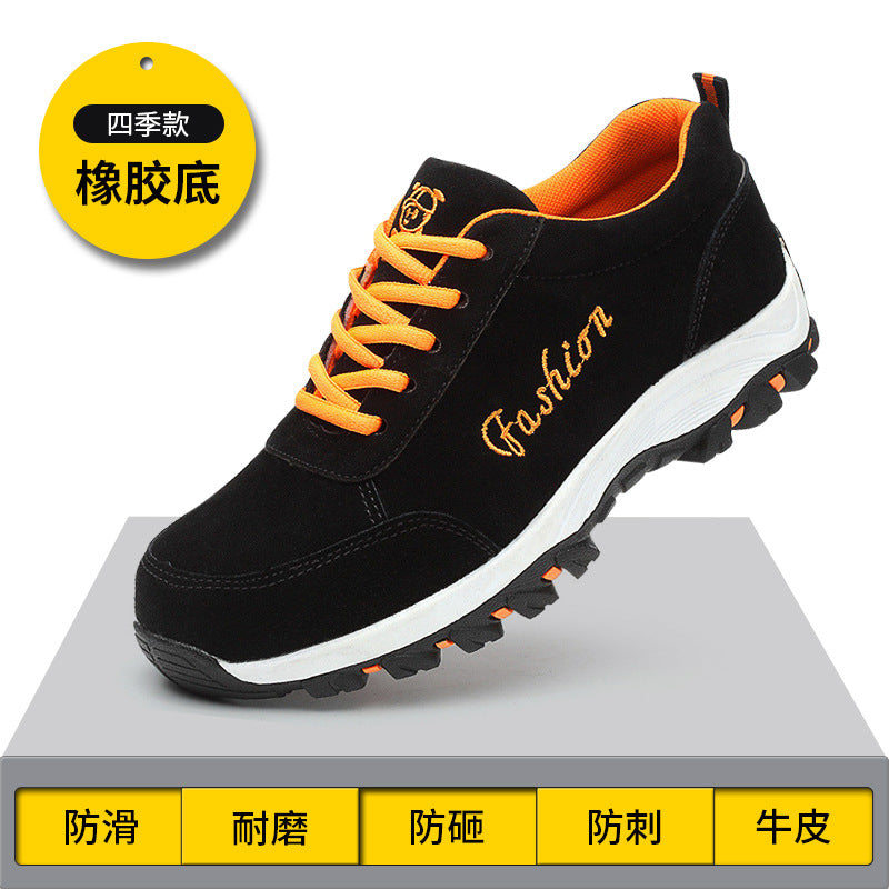 Labor insurance shoes men's anti-mite puncture wear summer breathable deodorant light safety wear-resistant tendon bottom old work shoes