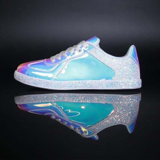 New women's flat colorful shoes metal color sequins casual shoes trend cool handsome women's shoes bling