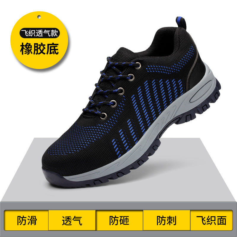 Labor insurance shoes men's anti-mite puncture wear summer breathable deodorant light safety wear-resistant tendon bottom old work shoes