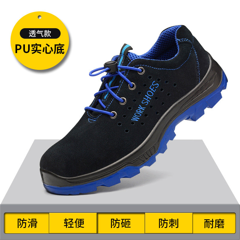 Labor insurance shoes men's anti-mite puncture wear summer breathable deodorant light safety wear-resistant tendon bottom old work shoes