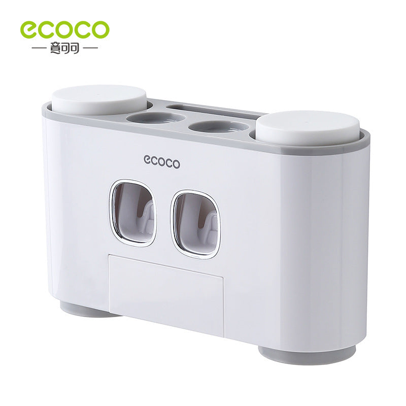 ECOCO Wall-mount Toothbrush Holder Auto Squeezing Toothpaste Dispenser Toothbrush Toothpaste Cup Storage Bathroom Accessories