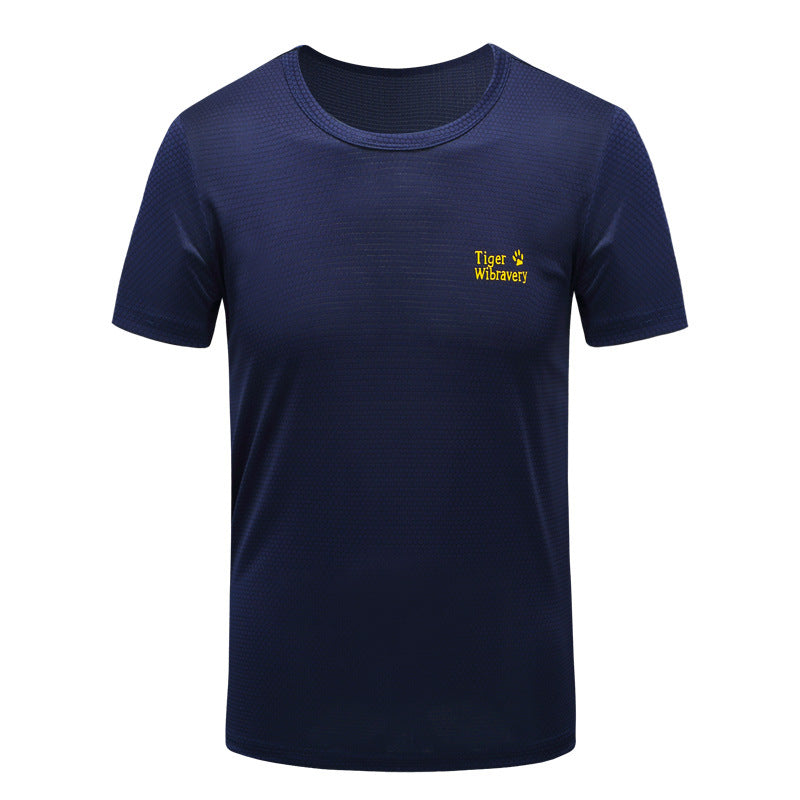 Summer quick-drying short-sleeved men's round neck t-shirt breathable sports running large size quick-drying fitness clothes