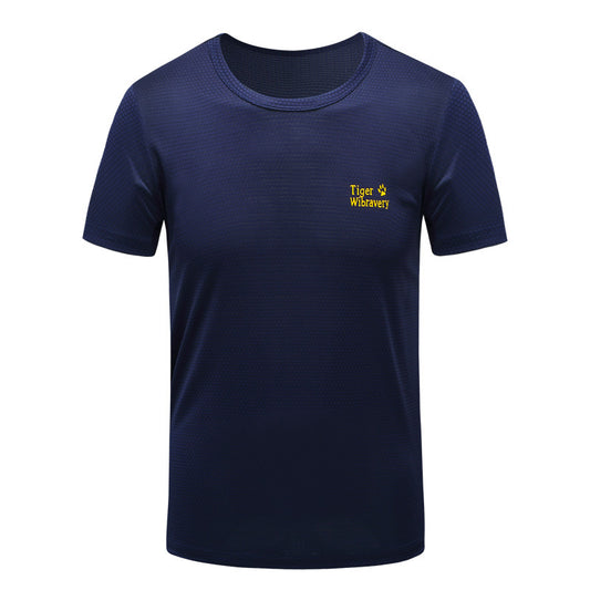 Summer quick-drying short-sleeved men's round neck t-shirt breathable sports running large size quick-drying fitness clothes