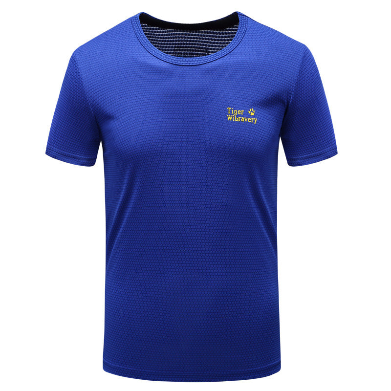 Summer quick-drying short-sleeved men's round neck t-shirt breathable sports running large size quick-drying fitness clothes