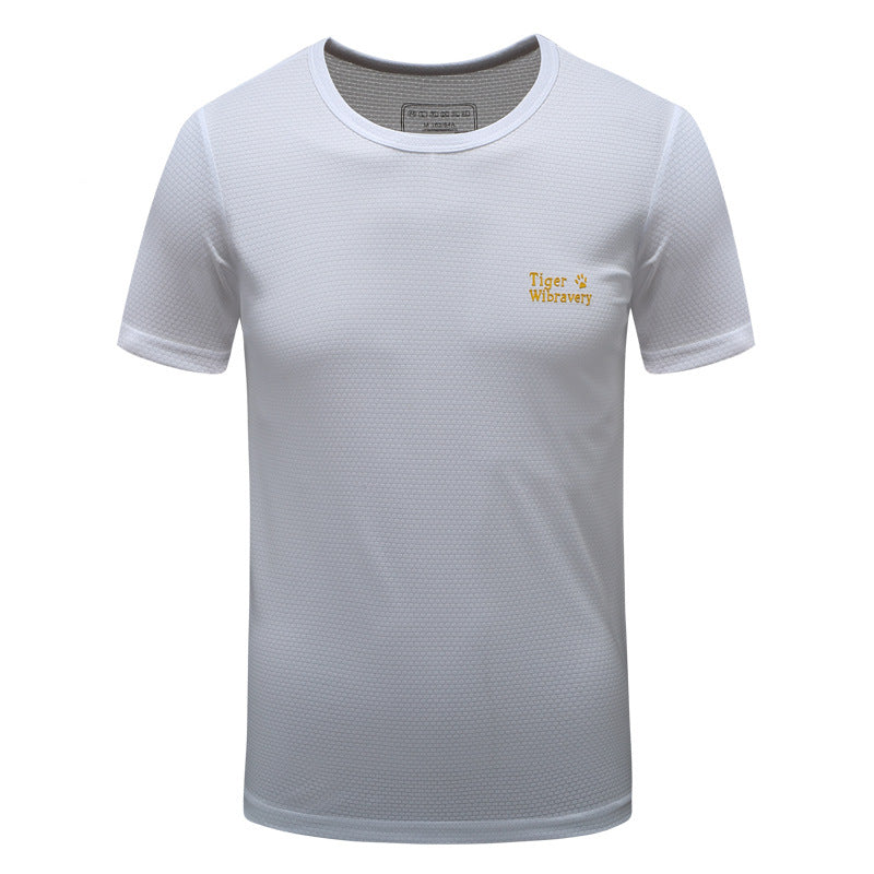 Summer quick-drying short-sleeved men's round neck t-shirt breathable sports running large size quick-drying fitness clothes