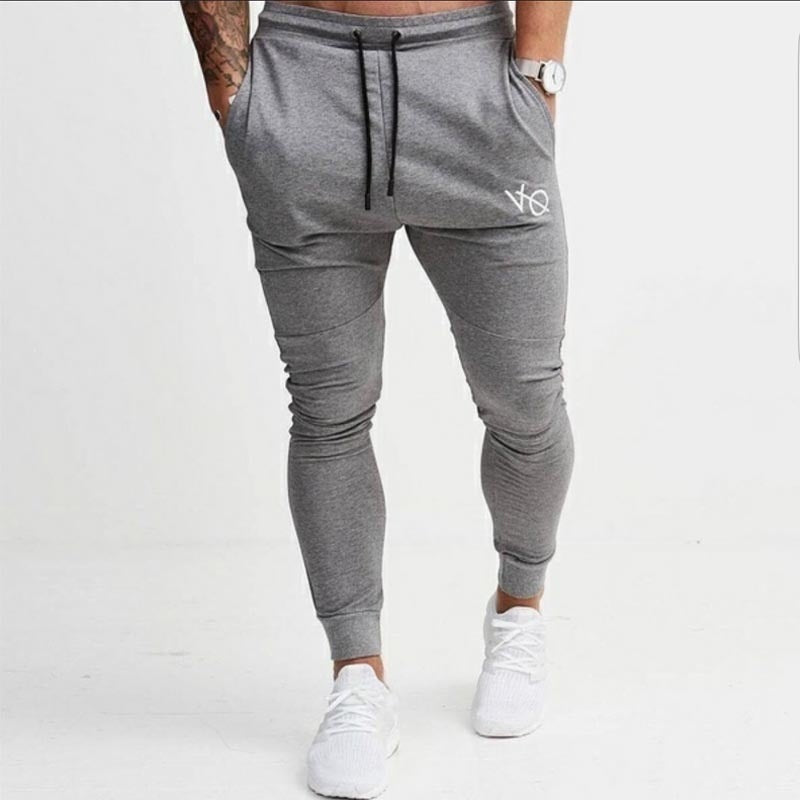 European and American new trend men's large size tight-fitting casual sports pants