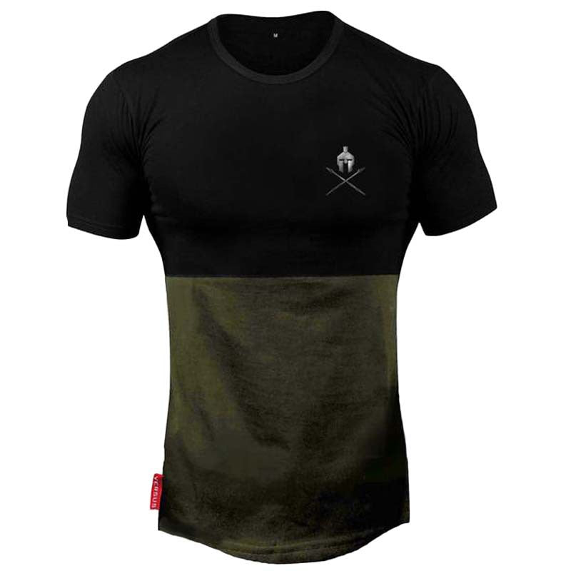 European and American men's slim short-sleeved sports running breathable shirt T-shirt