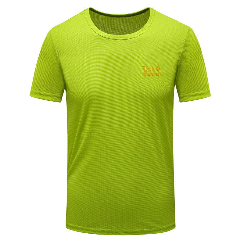 Summer quick-drying short-sleeved men's round neck t-shirt breathable sports running large size quick-drying fitness clothes