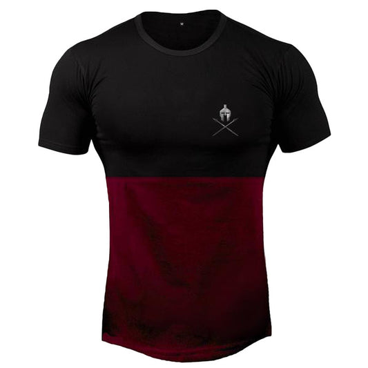 European and American men's slim short-sleeved sports running breathable shirt T-shirt