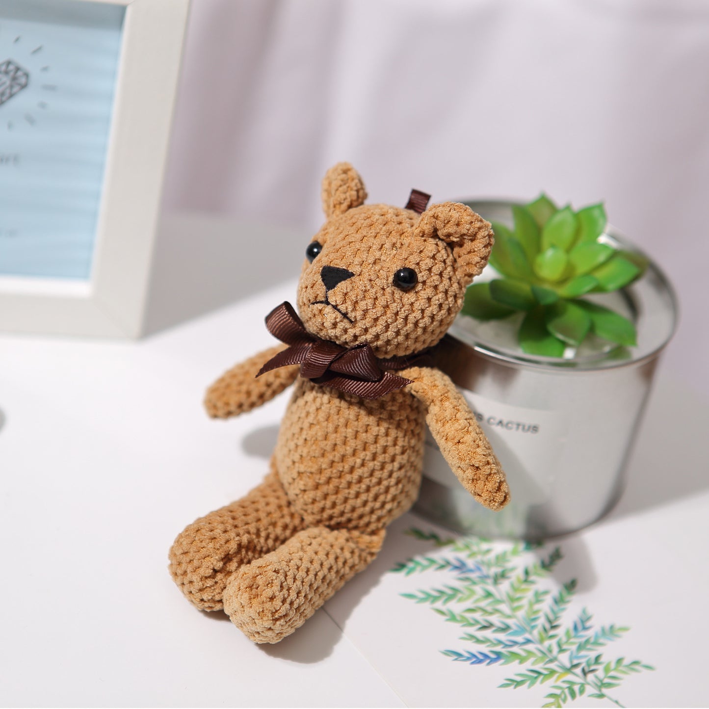 16cm bear pineapple grid bear plush toy doll doll doll bag pendant gift with souvenir accessories