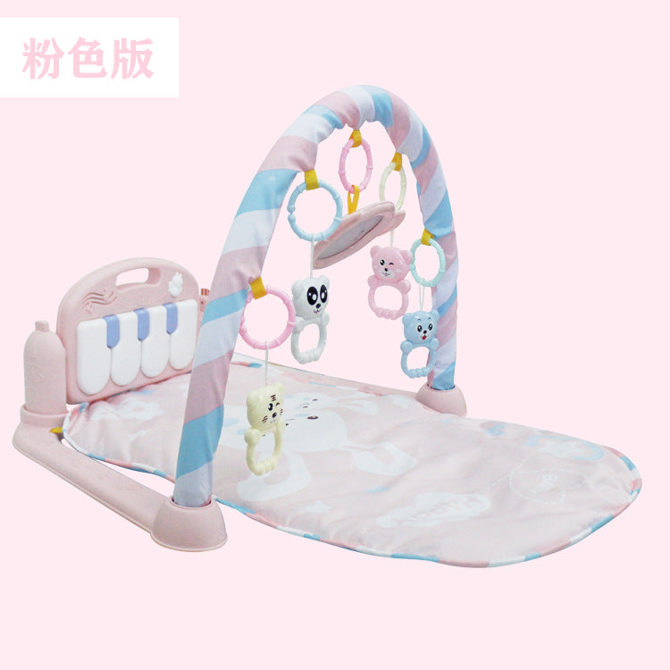 Infant round music pedal piano fitness rack 0-12 months baby crawling mat