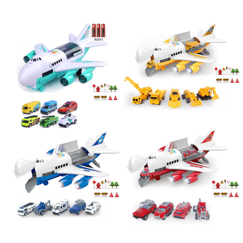 Oversized children's toy airplane music track inertial fall resistance simulation passenger aircraft toy fire engineering vehicle model