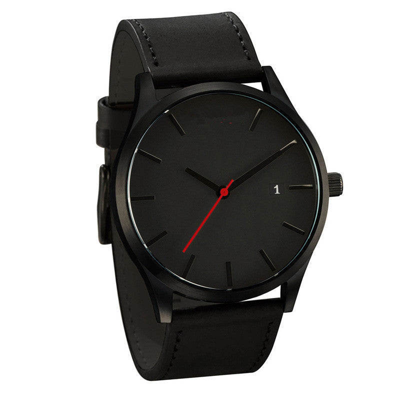 Belt?watch high-end men's watch calendar fashion business quartz watch matte belt watch