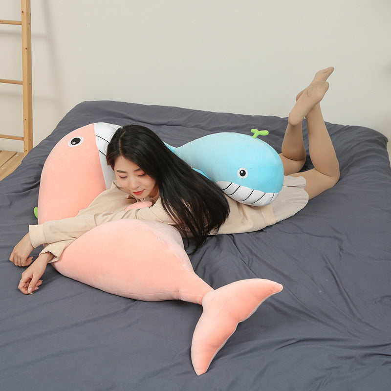 Cute dolphin and whale plush toy girl pillow doll cute lazy person holding a sleeping big rag doll