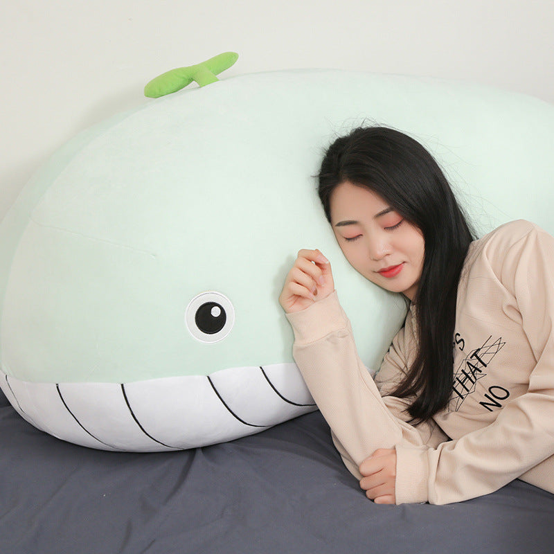 Cute dolphin and whale plush toy girl pillow doll cute lazy person holding a sleeping big rag doll