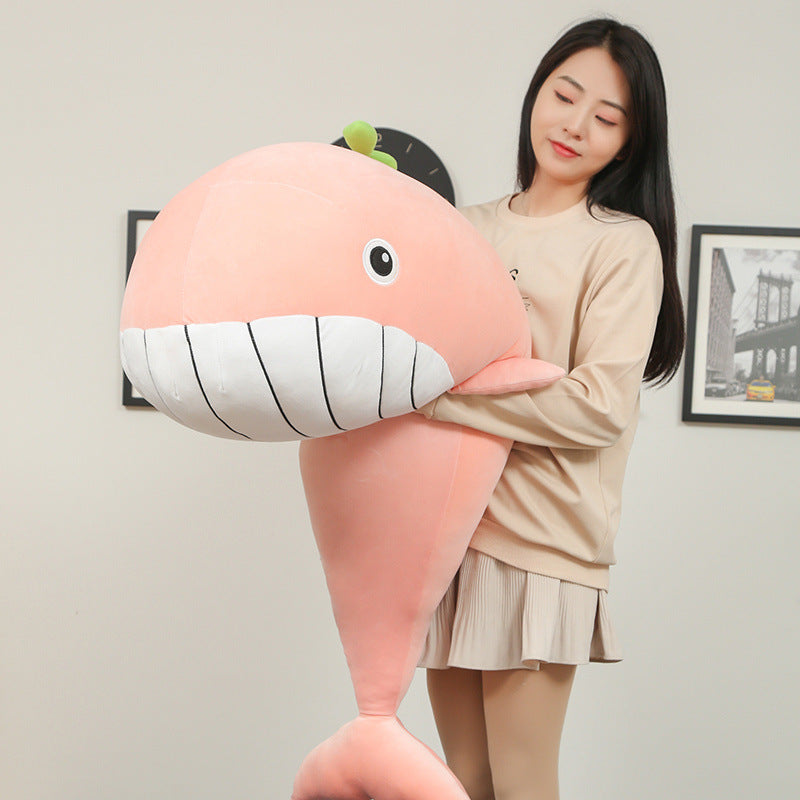 Cute dolphin and whale plush toy girl pillow doll cute lazy person holding a sleeping big rag doll