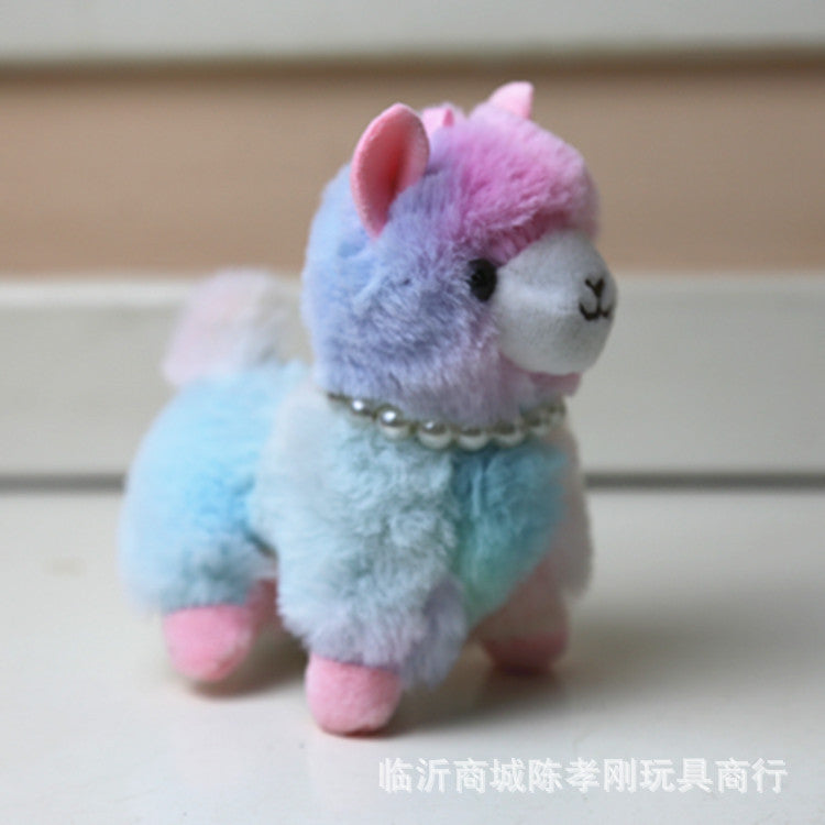 Cute alpaca plush toy animal sheep bag key ornaments bamboo charcoal doll to give classmates birthday gifts