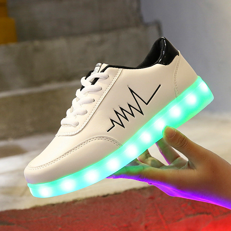 LED colorful luminous shoes men and women luminous shoes couple USB charging dance shoes
