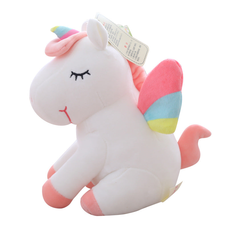 Creative rainbow unicorn doll plush toy angel pegasus plush toy unicorn pillow