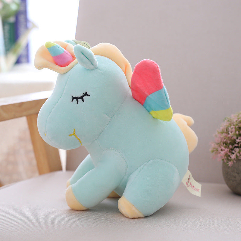 Creative rainbow unicorn doll plush toy angel pegasus plush toy unicorn pillow