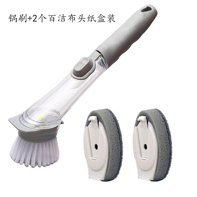 Press the pot brush Brush pot artifact Non-stick oil kitchen brush pot brush automatic liquid sponge wash brush